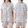 Sleepyhead's Whimsical Periwinkle Doodle All-Over Pattern Satin Short-Sleeve Pajamas Set - 8NNtKS2mWU