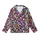 Abstract Style Lovers' Vibrant Multi-Color Organic Shape Scatter Design Solid Black Background Kid Satin Pajamas Set - _g4pwJJ_3S