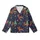 Festive Dog Lovers' Whimsical Navy Blue Labrador Reindeer Antler Gingerbread Christmas Pattern Kid Satin Pajamas Set - giltAnwchJ