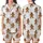 Festive Gingerbread Friends Pattern: Six Expressive Cookie Characters Holiday Sleep Set Satin Short-Sleeve Pajamas Set - 1