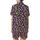 Abstract Style Lovers' Vibrant Multi-Color Organic Shape Scatter Design Solid Black Background Satin Short-Sleeve Pajamas Set - ICQXPN6lt0
