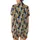 Earthy Aesthetic Enthusiasts' Organic Abstract Layered Shapes Muted Sage Green Pale Blue-Grey Design Satin Short-Sleeve Pajamas Set - 3