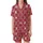 Dog Lovers' Elegant Crimson Red White HH Monogram Scrollwork Tan Dog Seamless Pattern Satin Short-Sleeve Pajamas Set - fX2CxI6nn_