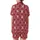 Dog Lovers' Elegant Crimson Red White HH Monogram Scrollwork Tan Dog Seamless Pattern Satin Short-Sleeve Pajamas Set - x3EC2XaF6n
