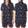 Holiday Enthusiasts' Whimsical Navy Blue Christmas Numerals Pattern with Holly Berries Snowflakes Candy Canes Satin Short-Sleeve Pajamas Set - ZRn6HWNeQe