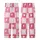 Playful Spirits' Vibrant Pastel Pink Wavy Checkerboard Smiling Faces Hearts Pattern Kid Satin Pajamas Set - 3