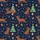 Festive Dog Lovers' Whimsical Navy Blue Labrador Reindeer Antler Gingerbread Christmas Pattern Satin Short-Sleeve Pajamas Set - 4