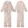 Festive Art Lovers' Whimsical Pink Piggy Santa Hat Green Holly Red Berry Pattern Kid Satin Pajamas Set - 1