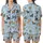 Dog Lovers' Cartoon Hanukkah Celebration Light Blue Pattern with Golden Menorahs & Playful Pups Satin Short-Sleeve Pajamas Set - PVKKYLmMM1