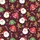Festive Folks' Deep Maroon Whimsical Holiday Pattern with Cheerful Santa, Gingerbread Men, Reindeer, Candy Canes & White Snowflakes Satin Short-Sleeve Pajamas Set - 4
