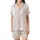 Women's Whimsical Pink-Coral Floral Cotton Muslin Pyjama Set with Pockets Satin Short-Sleeve Pajamas Set - Hsh_UTtgBc