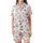 Festive Enthusiasts' Cute Cartoon Snowman Pattern with Bright Red Bows & Buffalo Check Scarves Satin Short-Sleeve Pajamas Set - 2