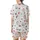 Festive Enthusiasts' Cute Cartoon Snowman Pattern with Bright Red Bows & Buffalo Check Scarves Satin Short-Sleeve Pajamas Set - 3