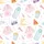 Girls' Watercolor Slumber Party Pajamas: Pink Pizza, Sleep Mask & Movie Night Print Kid Satin Pajamas Set - 4