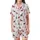 Winter Enthusiasts' Seamless Deep Cranberry Red & Dark Charcoal Grey Deer Pine Tree Snowflake Pattern Satin Short-Sleeve Pajamas Set - 2wAbtloKlD