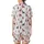 Winter Enthusiasts' Seamless Deep Cranberry Red & Dark Charcoal Grey Deer Pine Tree Snowflake Pattern Satin Short-Sleeve Pajamas Set - NDKMKRhI57