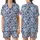 Women's Delicate Butterfly Swarm Pastel Silk Pajama Set: Sky Blue Sleepwear Satin Short-Sleeve Pajamas Set - 1