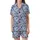 Women's Delicate Butterfly Swarm Pastel Silk Pajama Set: Sky Blue Sleepwear Satin Short-Sleeve Pajamas Set - 2
