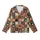 Women's Halloween Patchwork Sleep Set: Quilted Ghost Bat Pumpkin Skull Folk Art Design Kid Satin Pajamas Set - 2
