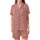 Women's Gentle Skin Loungewear: Rustic Terracotta Wildflower Print Bamboo Cotton Satin Short-Sleeve Pajamas Set - HNXFuwhDGo