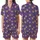 Cat Lovers' Whimsical Lavender Purple Smiling Tabby Kitten Heads & Playful Line Art Cats Pattern Satin Short-Sleeve Pajamas Set - 1