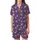 Cat Lovers' Whimsical Lavender Purple Smiling Tabby Kitten Heads & Playful Line Art Cats Pattern Satin Short-Sleeve Pajamas Set - 2