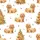 Goldendoodle & Labradoodle Fans: Festive Apricot Doodle Watercolor Christmas Pajama Pants Kid Satin Pajamas Set - 4