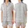Women's Pure White Black Line Art Delicate Abstract Botanical Repeating Pattern Satin Short-Sleeve Pajamas Set - qBD24WcYox