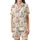 Golden Retriever Lover's Cream Pajamas: Hand-Painted Watercolor Christmas Lights Dog & Gold Star Satin Short-Sleeve Pajamas Set - fdDgfNXx4u