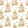 Golden Retriever Lover's Cream Pajamas: Hand-Painted Watercolor Christmas Lights Dog & Gold Star Satin Short-Sleeve Pajamas Set - 4