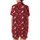 Women's Red Reindeer Snowflake Christmas Tree One-Piece Pajamas Satin Short-Sleeve Pajamas Set - 3