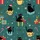 Cat Lover's Teal Black Cat Christmas Pajama Set: Whimsical Santa Hat, Light & Gift Pattern Satin Short-Sleeve Pajamas Set - 4