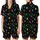 Festive Celebrators' Graphic Black Christmas Candy Cane Gingerbread Rainbow Lights Pattern Satin Short-Sleeve Pajamas Set - bNFQ4-yWeE