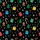 Festive Celebrators' Graphic Black Christmas Candy Cane Gingerbread Rainbow Lights Pattern Satin Short-Sleeve Pajamas Set - 4