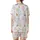 Girls' Watercolor Slumber Party Pajamas: Pink Pizza, Sleep Mask & Movie Night Print Satin Short-Sleeve Pajamas Set - 3