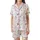 Girls' Watercolor Slumber Party Pajamas: Pink Pizza, Sleep Mask & Movie Night Print Satin Short-Sleeve Pajamas Set - 2