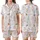 Girls' Watercolor Slumber Party Pajamas: Pink Pizza, Sleep Mask & Movie Night Print Satin Short-Sleeve Pajamas Set - 1