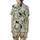 Women's Whimsical Black Cat Botanical Pajama Set: Sage Floral Silhouette Sleepwear Satin Short-Sleeve Pajamas Set - VgVH9hdcKl