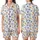 Families' Festive Hanukkah Watercolor Pattern with Blue Menorahs, Dreidels, Stars, Golden Gelt Satin Short-Sleeve Pajamas Set - 1