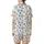Families' Festive Hanukkah Watercolor Pattern with Blue Menorahs, Dreidels, Stars, Golden Gelt Satin Short-Sleeve Pajamas Set - 3