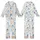 Hanukkah Celebrators' Whimsical Gnomes, Dreidels & Menorahs All-Over Print in Blue, Gold & White Kid Satin Pajamas Set - 1