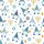Hanukkah Celebrators' Whimsical Gnomes, Dreidels & Menorahs All-Over Print in Blue, Gold & White Kid Satin Pajamas Set - 4