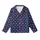 Refined Individuals' Dark Navy White Intertwined E M Script Monogram Repeating Pattern Kid Satin Pajamas Set - LPEkkbKWhh