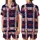 Couples' King Queen Heart Plaid Pattern Cotton Flannel Sleep Set Satin Short-Sleeve Pajamas Set - bihYAlIFFZ