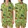 Christmas Enthusiasts' Whimsical Lime Green Pattern with Red Trucks, Forest Trees, Gingerbread Men, Pastel Pink & Purple Candy Satin Short-Sleeve Pajamas Set - KTtF35roLQ