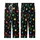 Festive Celebrators' Graphic Black Christmas Candy Cane Gingerbread Rainbow Lights Pattern Kid Satin Pajamas Set - -bfpkth5z3