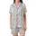 Women's Dog & Wine Lover: Playful Paw Print & Wine Glass Pattern Cozy Loungewear Satin Short-Sleeve Pajamas Set - u72fDFXhgd