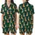 Golden Retriever Lovers' Festive Forest Green Christmas Golden Retriever Pattern with Santa Hats, Scarves, Holly & Snowflakes Satin Short-Sleeve Pajamas Set - rB4sb2c31V