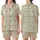 Childlike Aesthetic Adorers' Whimsical Hand-Drawn Teddy Bear Cottage Pattern: Light Brown, Pale Yellow on Creamy Off-White Satin Short-Sleeve Pajamas Set - 1