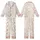 Cozy Christmas Lovers' Red Cream Hand-Drawn Whimsical Scattered Holiday Pizza & Snowman Pattern Kid Satin Pajamas Set - 1